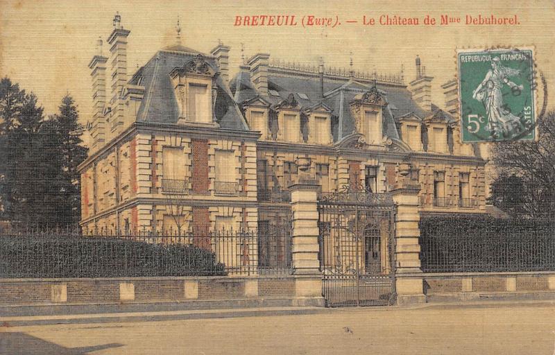 Carte postale ancienne Breteuil - Le Chateau De Madame Debuhorel - cpa toilée à Breteuil