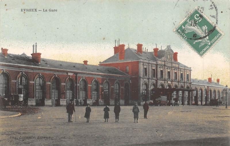 Carte postale ancienne Evreux - La Gare à Évreux