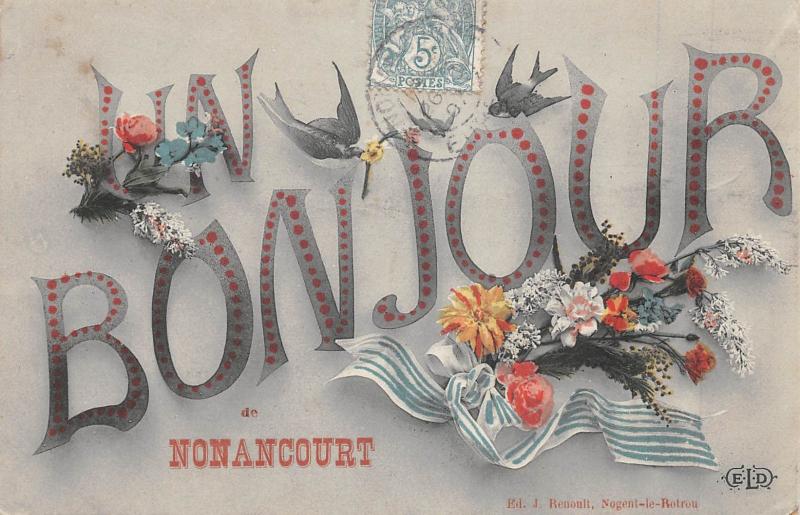 Carte postale ancienne Un Bonjour De Nonancourt à Nonancourt