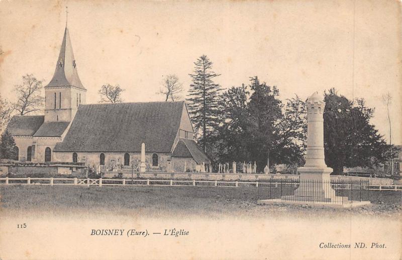 Carte postale ancienne Boisney - L'Eglise à Boisney