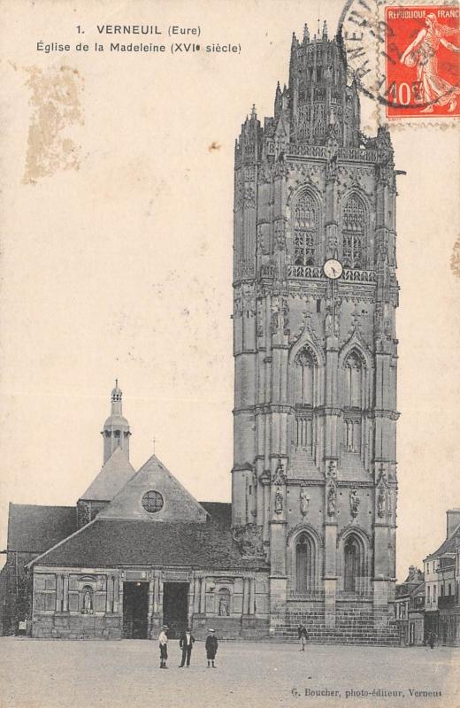 Carte postale ancienne Verneuil - Eglise De La Madeleine