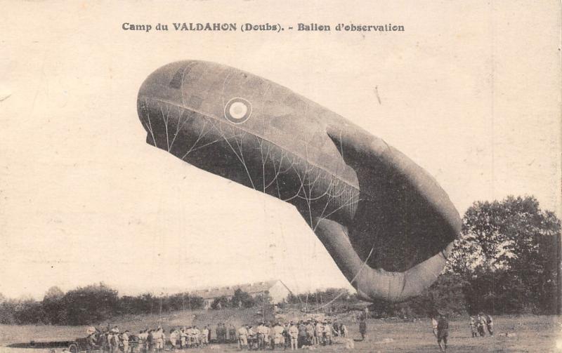 Carte postale ancienne Camp Du Valdahon - Ballon D'Observation à Valdahon