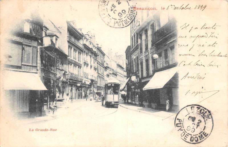 Carte postale ancienne Besancon - La Grande Rue à Besançon