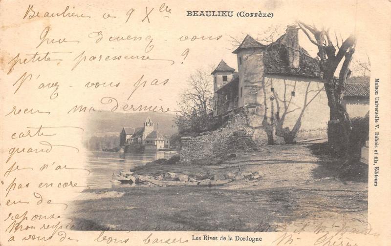 Carte postale ancienne Beaulieu - Les Rives De La Dordogne