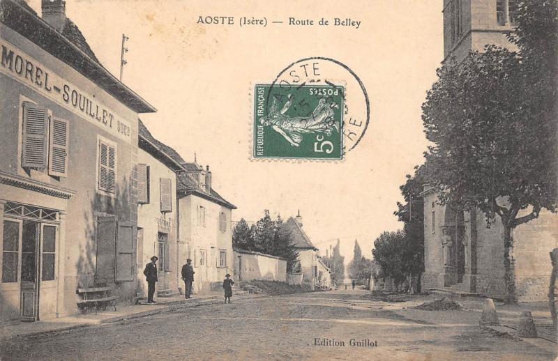 Carte postale ancienne Aoste - Route De Belley à Aoste