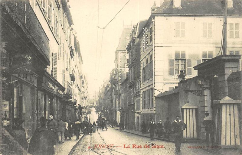Carte postale ancienne Brest - La Rue De Siam à Brest