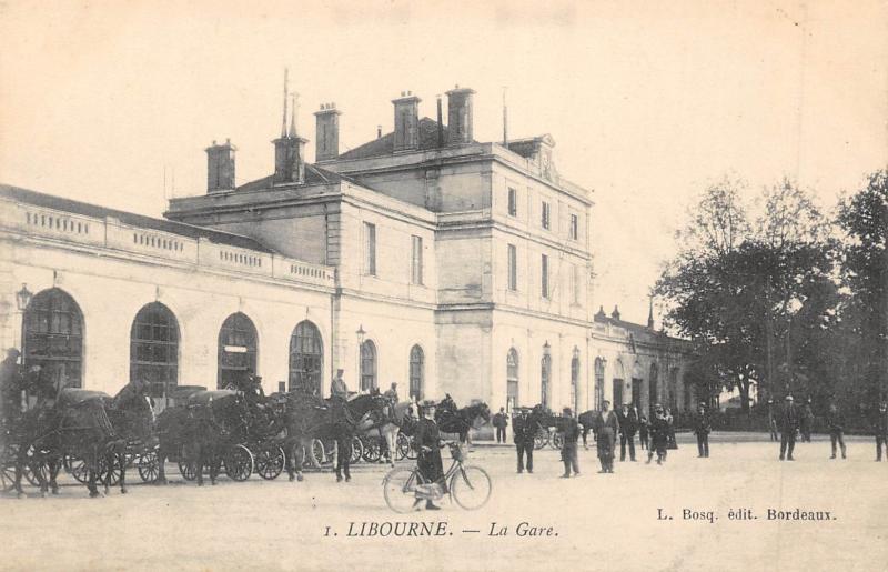 Carte postale ancienne Libourne - La Gare à Libourne