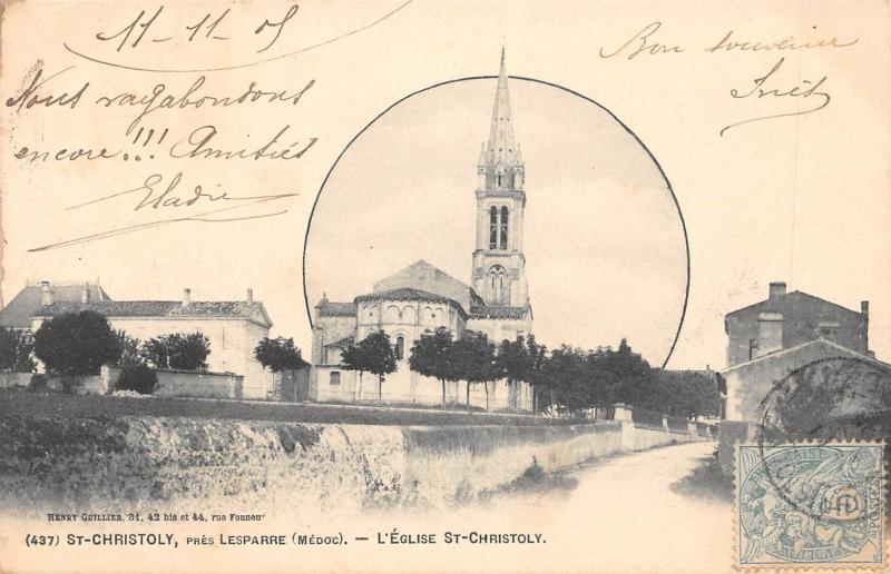 Carte postale ancienne Saint Christoly - Eglise