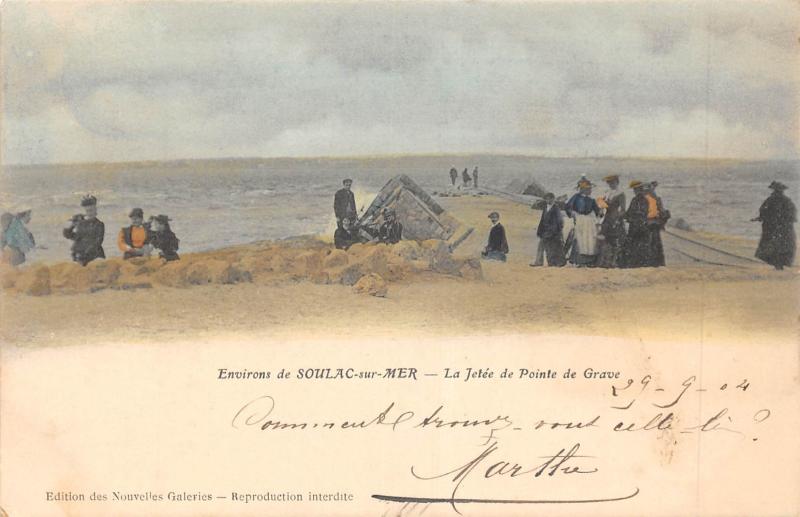 Carte postale ancienne Env.de Soulac - La Jetee De Pointe De Grave