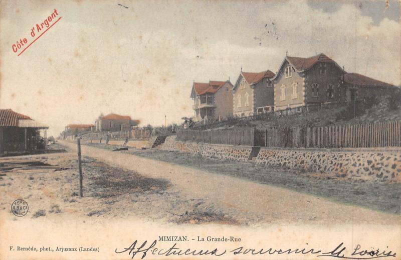 Carte postale ancienne Mimizan - La Grande Rue à Mimizan