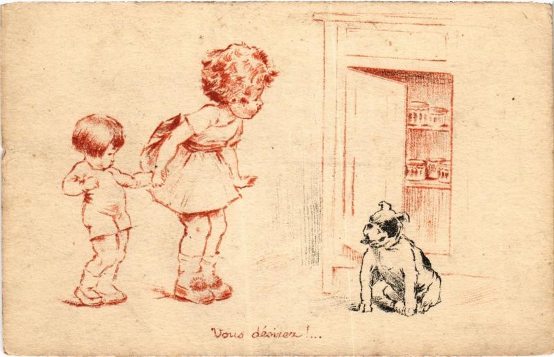 Carte postale ancienne Vous desirez Dogs