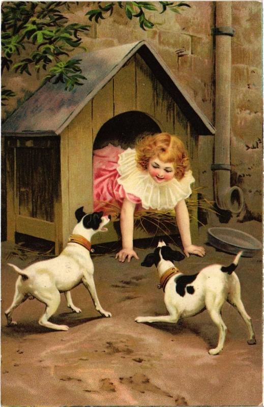 Carte postale ancienne Dogs