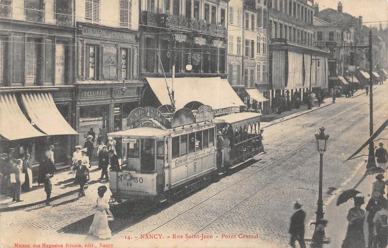 Carte postale ancienne Nancy - Rue Saint Jean - Point Central à Nancy