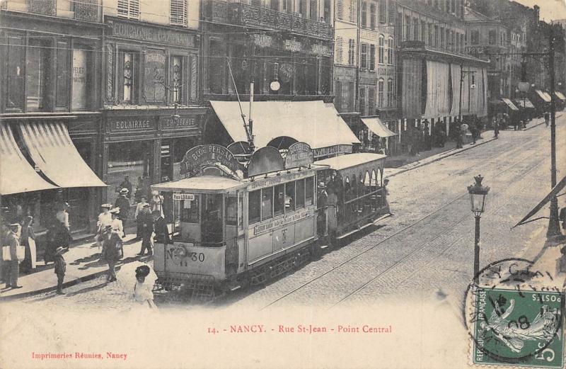 Carte postale ancienne Nancy - Rue Saint Jean - Point Central à Nancy