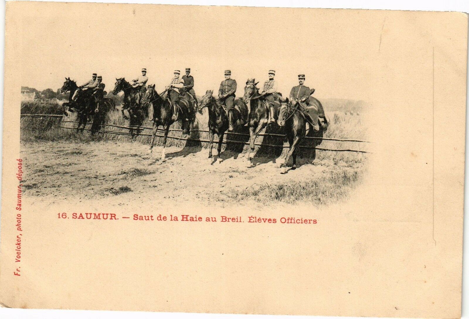 Saumur - Saut de la Haie au Breil Eleves Officiers à Saumur - Cartorum